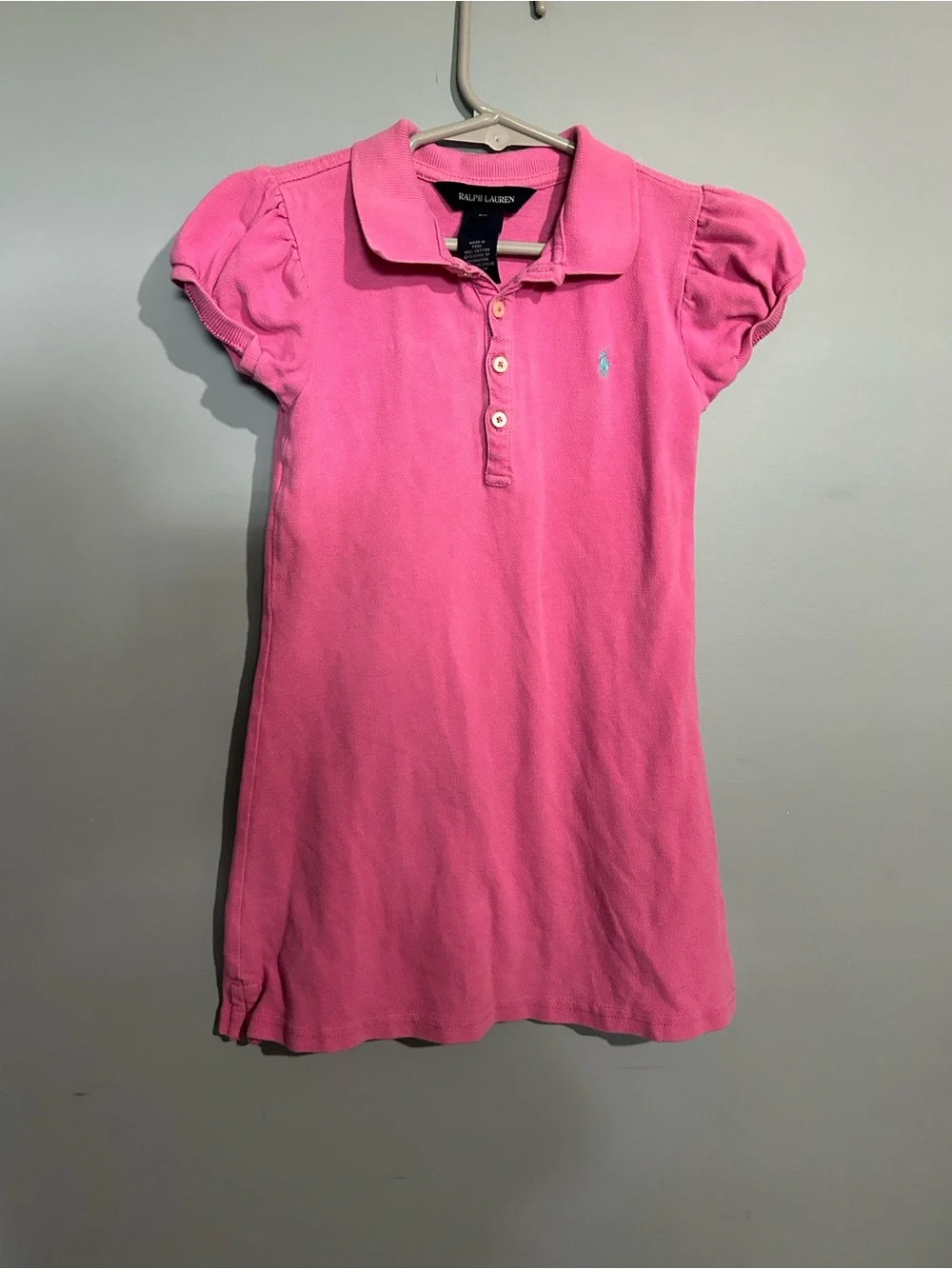💐 10 for $50 Ralph Lauren Hot Pink Polo Dress with Puff Sleeves